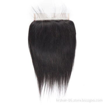 bone straight closure transparent raw 4x4 peruvian  5x5 lace human hair  clousure and frontal for women hair piece